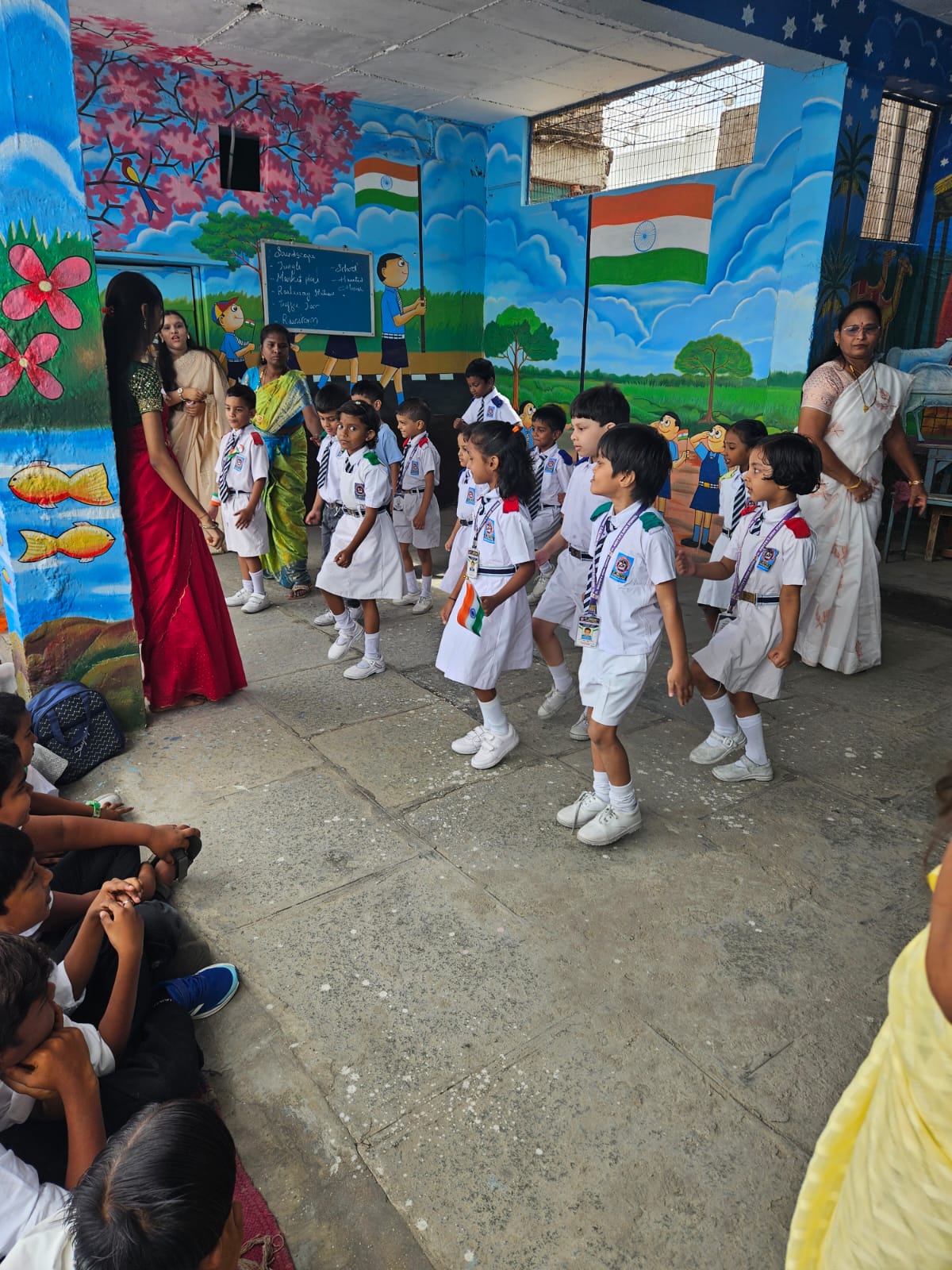 Students during a school group activity